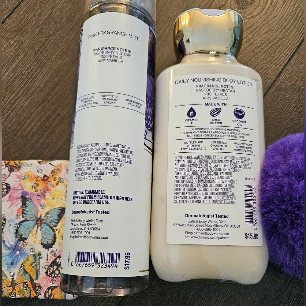 NEW Bath & Body Works Butterfly Collection Mist & Lotion + Mirror & Bag Charm - Picture 3 of 6